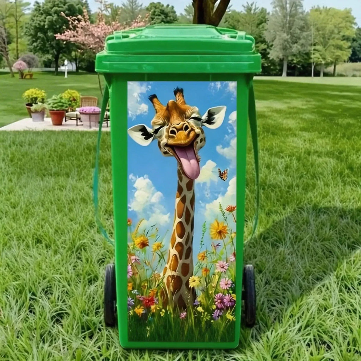 🦒🐯Adesivo creativo per cestino con colorati disegni cartoon✨