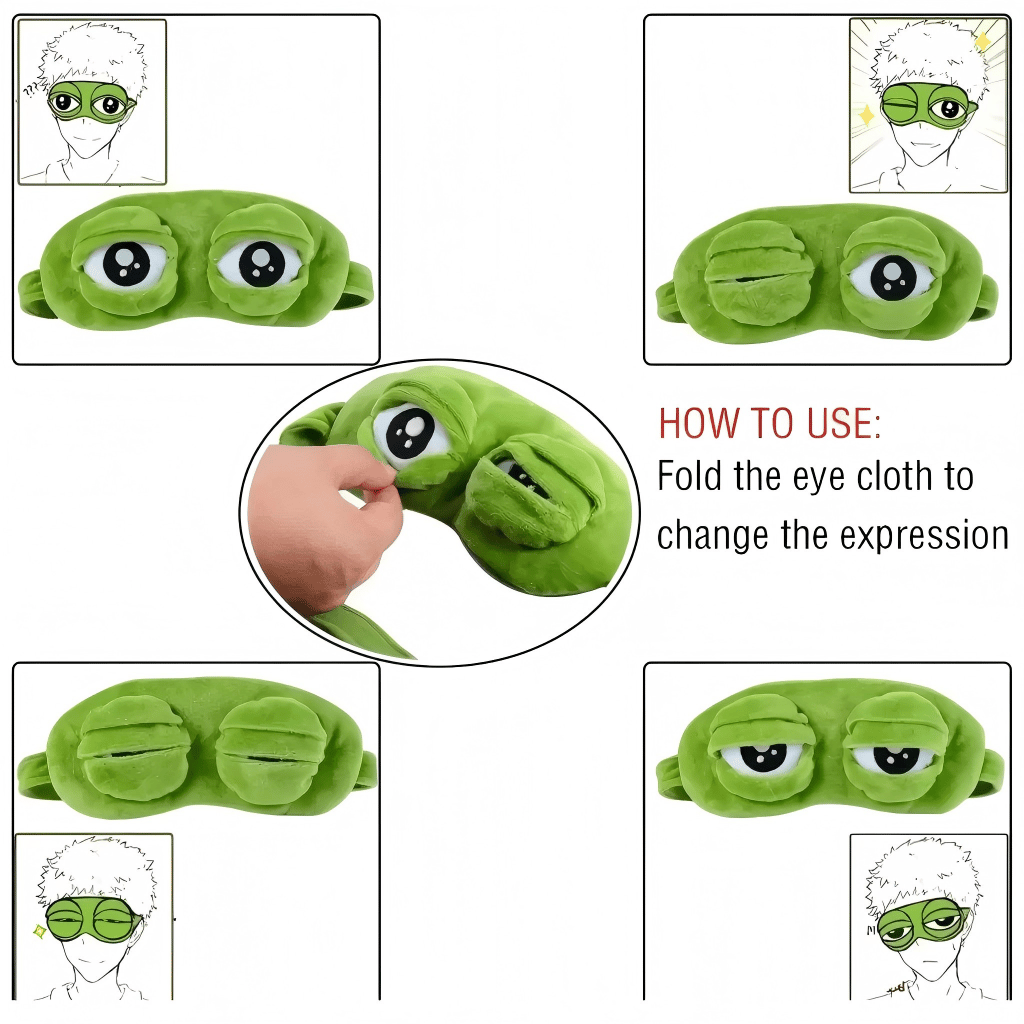 🔥Prodotto imperdibile! Approfitta del 49% di sconto!✨ Mascherina per dormire a forma di rana 3D 🐸