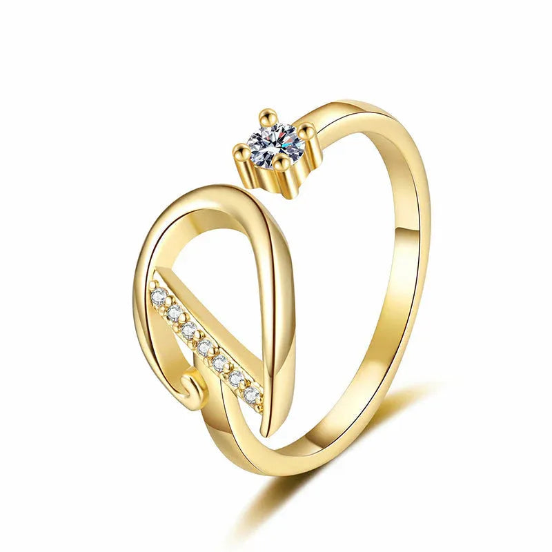 ⏰Offerta a tempo limitato💍Anello regolabile con iniziale scintillante da donna