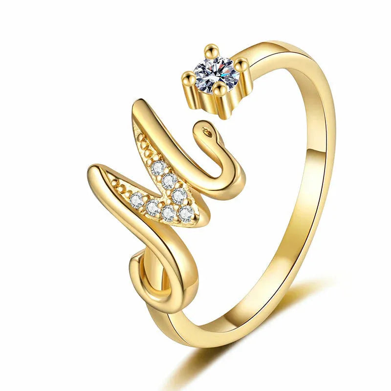 ⏰Offerta a tempo limitato💍Anello regolabile con iniziale scintillante da donna