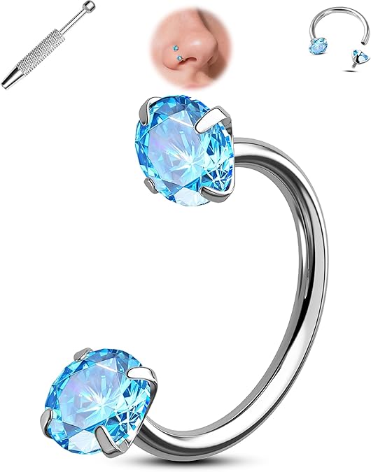 💎Anello nasale a forma di ferro di cavallo – con filettatura interna e comodo