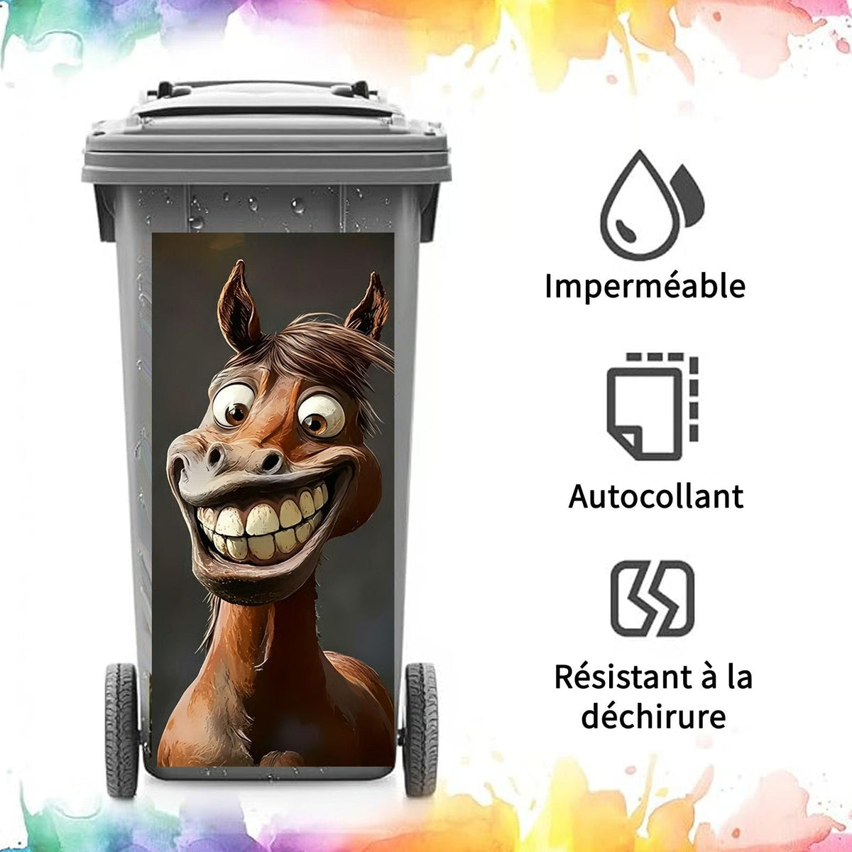 🦒🐯Adesivo creativo per cestino con colorati disegni cartoon✨