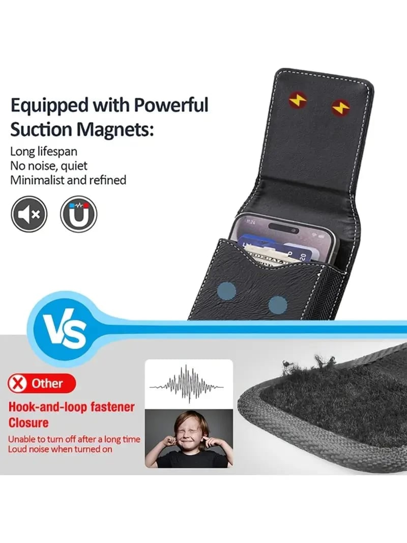⚡Grande sconto | Custodia per cellulare da cintura 📱 Fondina in pelle con diversi scomparti e porta cart