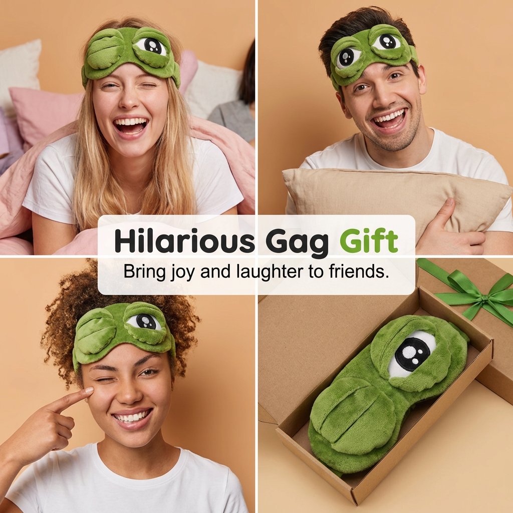 🔥Prodotto imperdibile! Approfitta del 49% di sconto!✨ Mascherina per dormire a forma di rana 3D 🐸
