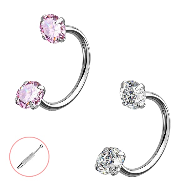 💎Anello nasale a forma di ferro di cavallo – con filettatura interna e comodo