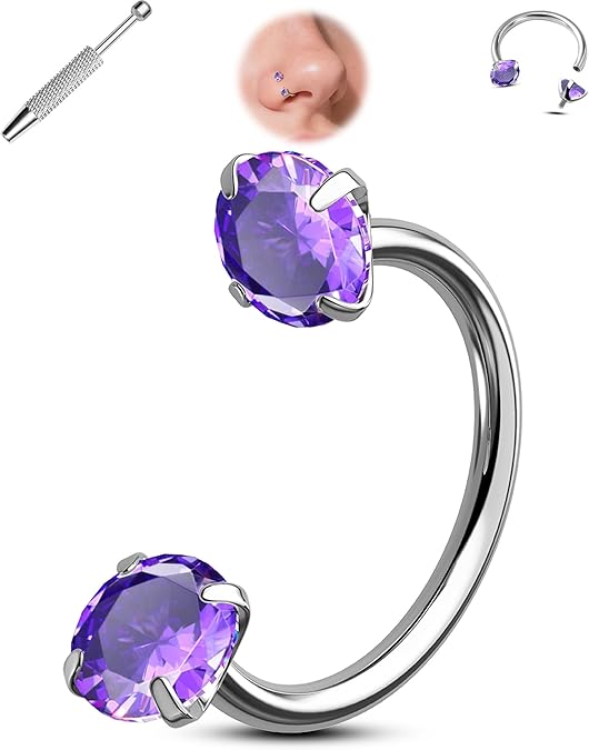 💎Anello nasale a forma di ferro di cavallo – con filettatura interna e comodo