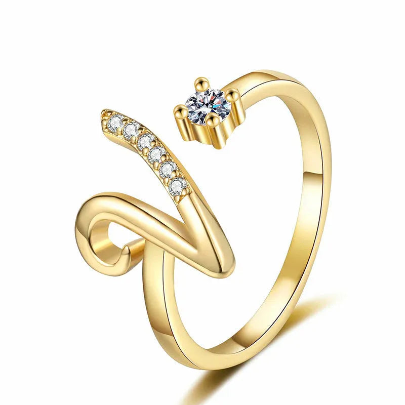 ⏰Offerta a tempo limitato💍Anello regolabile con iniziale scintillante da donna