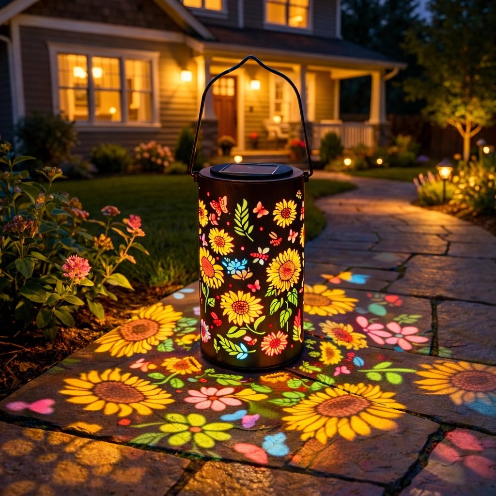 🌞 Lanterna solare da giardino colorata con effetto luminoso a girasole