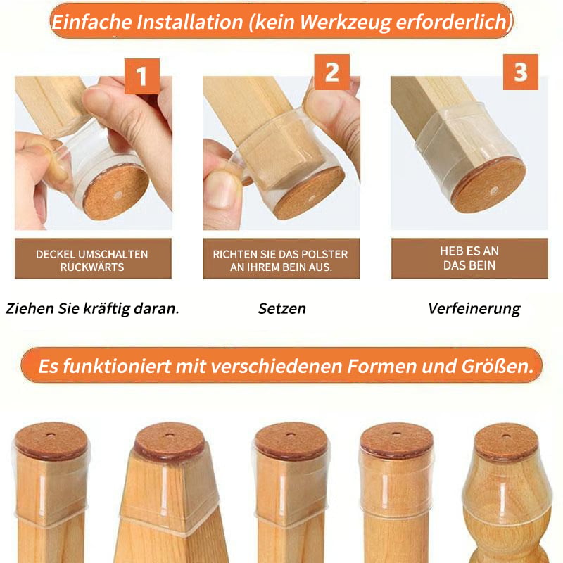 ✨ Protezioni universali in gomma per gambe di sedie - Adatte a tutte le forme di gambe di sedie, resistenti ai graffi e durevoli, la soluzione ideale per proteggere i tuoi pavimenti.