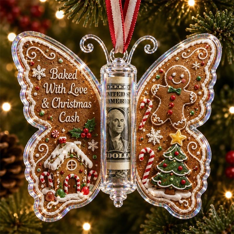 🦋💵 Ornamento a forma di farfalla per Natale, regalo in denaro – Porta soldi per le feste, ricordo 🎄✨