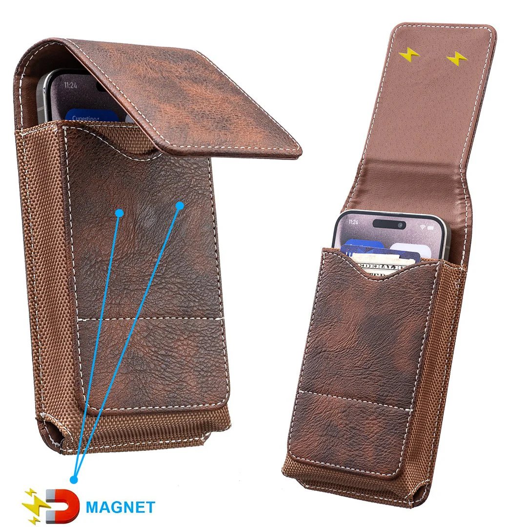 ⚡Grande sconto | Custodia per cellulare da cintura 📱 Fondina in pelle con diversi scomparti e porta cart