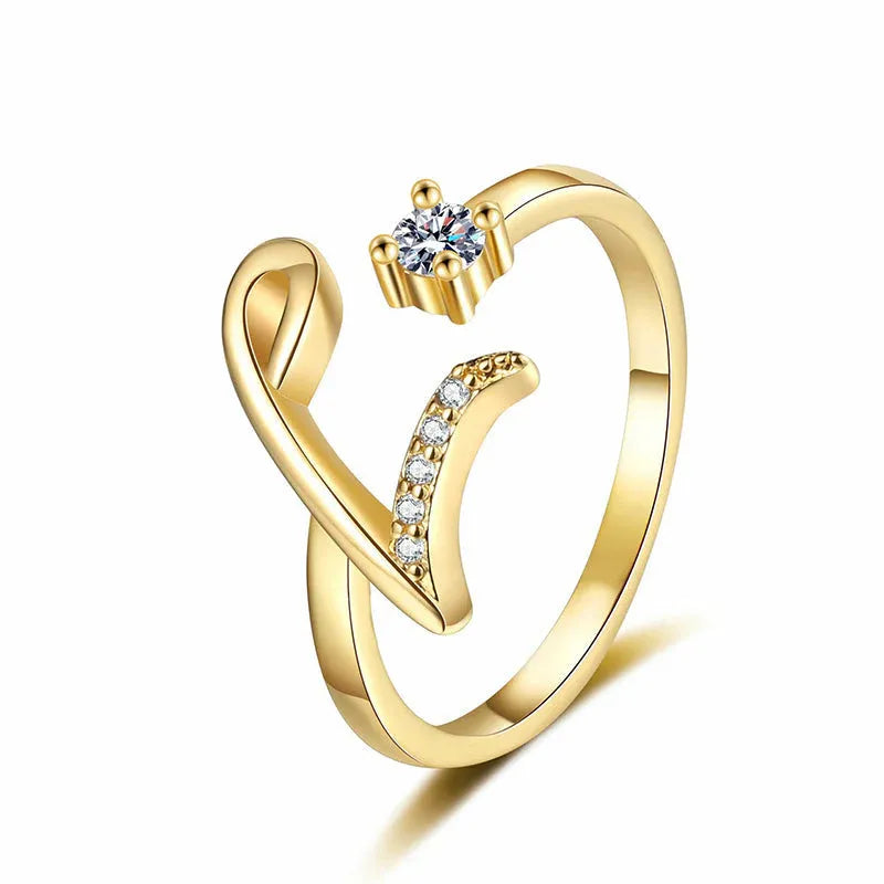 ⏰Offerta a tempo limitato💍Anello regolabile con iniziale scintillante da donna