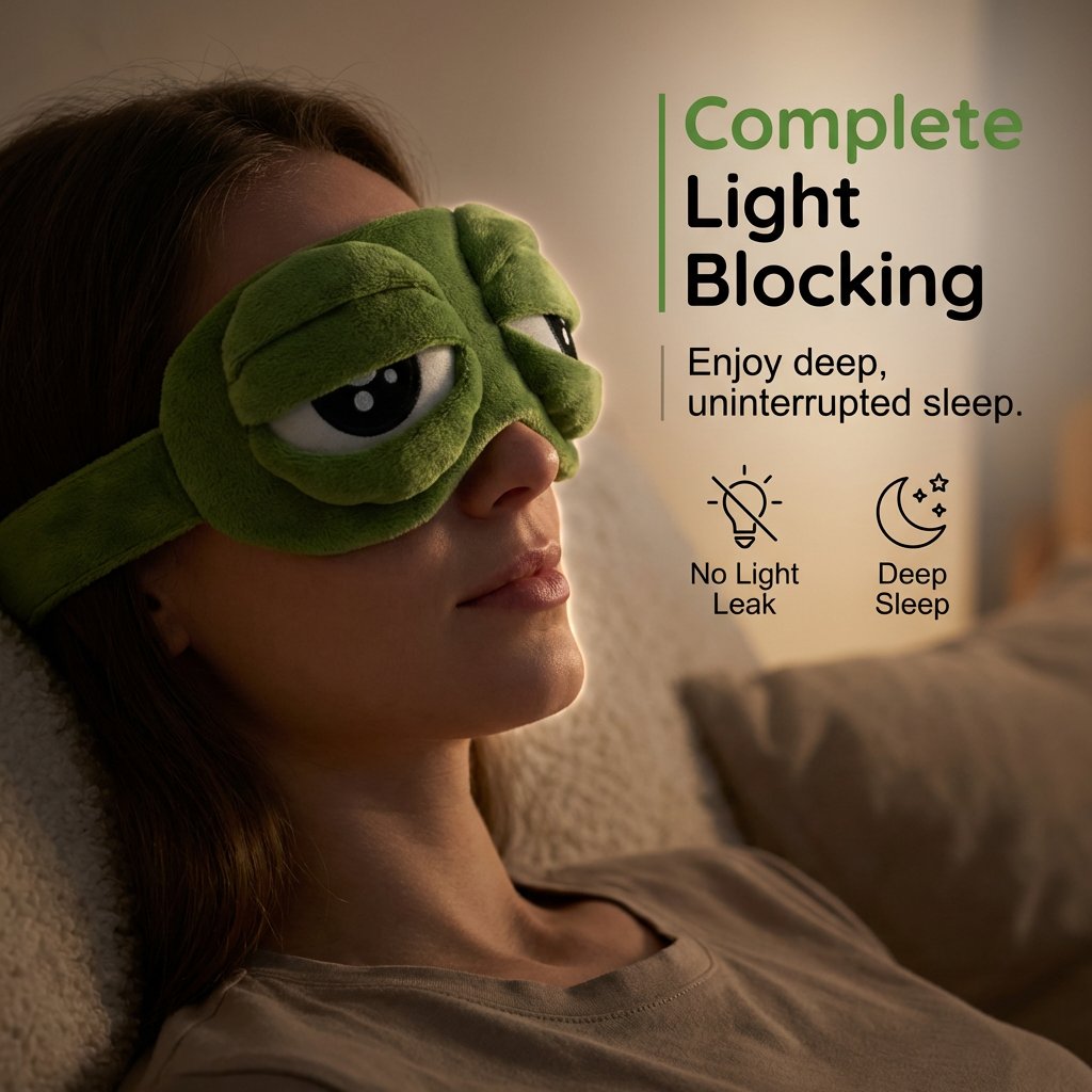 🔥Prodotto imperdibile! Approfitta del 49% di sconto!✨ Mascherina per dormire a forma di rana 3D 🐸