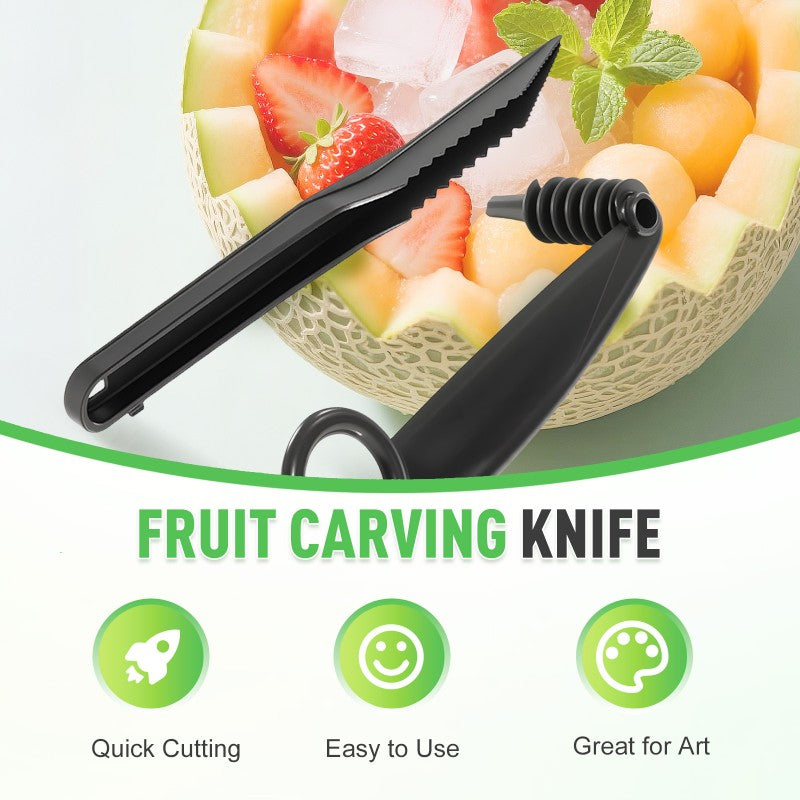 Set composto da spirale e utensile a V per decorare la frutta.