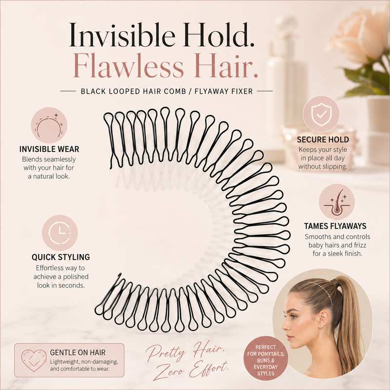 Pettine flessibile con impugnatura invisibile per capelli sciolti