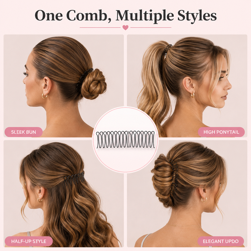 Pettine flessibile con impugnatura invisibile per capelli sciolti