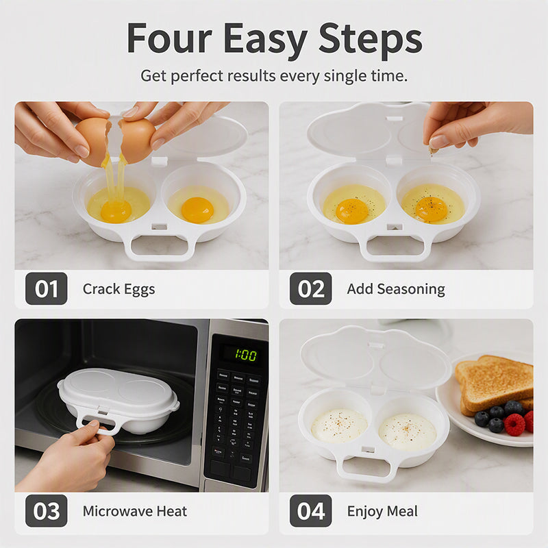 🍳Acquista 1 e ricevi 1 in omaggio✨Cuociuova a microonde con doppia apertura